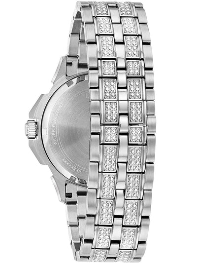 Bulova Men's Crystals Octava Stainless Steel 6-Hand Multi-Function Quartz Watch Style: 96C134