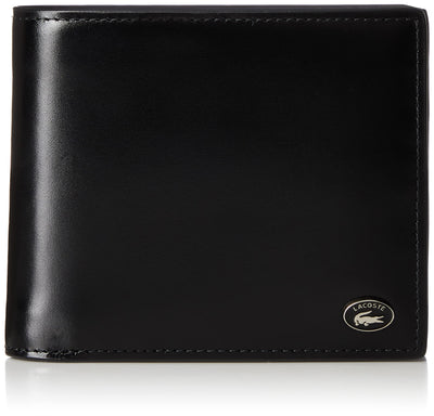 Lacoste Official Leather Minimalist Short Wallet, black (black 19-3911tcx)