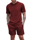 COOFANDY Men's Hoodie Short Sets 2 Piece Short Sleeve Hooded T Shirts and Shorts Fashion Casual Tracksuit Summer Outfits