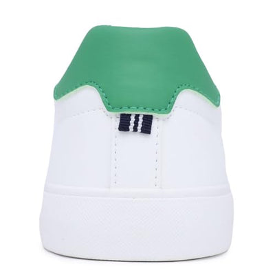 Nautica Men's Colpa Casual Lace-Up Shoe,Classic Tennis Low Top Loafer, Fashion Sneaker-White Green 2 Size-9.5