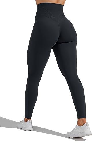 Unthewe High Waisted Butt Lifting Workout Gym Leggings for Women Buttery Soft Athletic Yoga Pants(U816-Black-L)