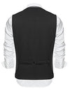 Coofandy Mens Formal Fashion Layered Vest Waistcoat Dress Vest, Black, Medium