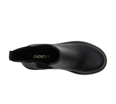 Soda Pilot ~ Women Lug Sole Low Heel Chelsea Fashion Ankle Bootie w/Double Elastic Gore (Black, us_footwear_size_system, adult, women, numeric, medium, numeric_10)