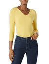 Amazon Essentials Women's Classic-Fit 3/4 Sleeve V-Neck T-Shirt (Available in Plus Size), Dark Yellow, XX-Large