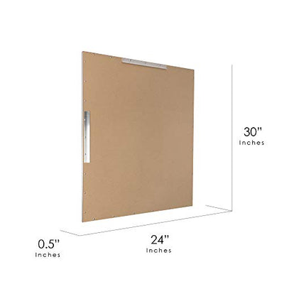Head West Brushed Chrome Framed Bathroom Mirror - Beveled Edge Rectangle Vanity Mirror - Modern Living Room Accent and Home Decor with Vertical and Horizontal Mount - 24" x 30"