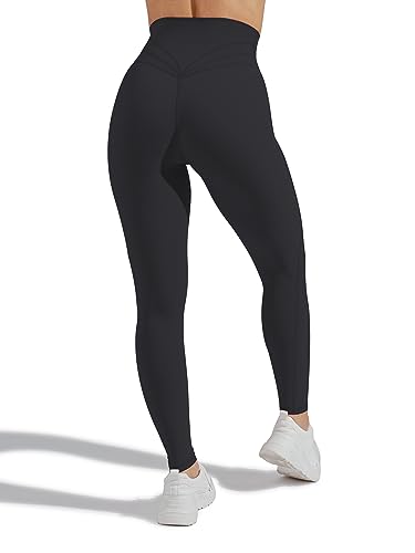 Unthewe High Waisted Butt Lifting Workout Gym Leggings for Women Buttery Soft Athletic Yoga Pants(U816-Black-L)