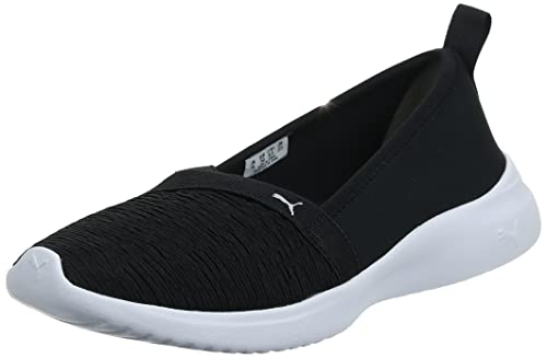 PUMA Women's Adelina Sneaker, Black Silver, 9 M US