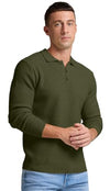 Sailwind Men's Knit Polo Sweater Long Sleeve Polo Shirts Lightweight Fashion Casual Pullover Sweater Army Green