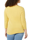 Amazon Essentials Women's Classic-Fit 3/4 Sleeve V-Neck T-Shirt (Available in Plus Size), Dark Yellow, XX-Large