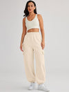 AUTOMET Womens Cargo Sweatpants Fleece High Waisted Joggers Pants Athletic Lounge Trousers with Pockets 2023 Apricot