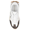 GUESS Women's CALEBB Sneaker, White/Brown 145, 8