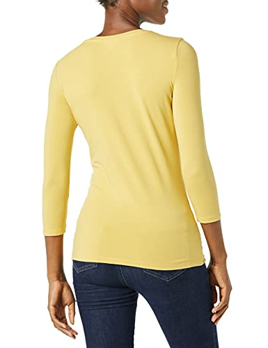 Amazon Essentials Women's Classic-Fit 3/4 Sleeve V-Neck T-Shirt (Available in Plus Size), Dark Yellow, XX-Large