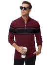 Pullover Sweaters for Men Mens Polo Zip Up Sweater Turtleneck Shirts Fall Winter Sweaters Black Sweater Multi-Color Striped Tops Slim Fit Sweaters