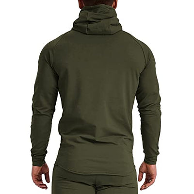 GYMELITE Men's 1/4 Zip Fashion Pullover Hoodie Athletic Workout Fit Cotton Blend Hooed Sweatshirts Casual Long Sleeve with Pockets(GN XL Green