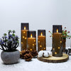 kakoya Flameless LED Candles with Timer 5 Pc Flickering Flameless Candles for Romantic Ambiance and Home Decoration Durable Acrylic Shell,with Embedded Star String，Battery Operated Candles（Grey）