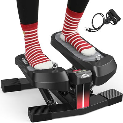 FLYBIRD Stair Stepper for Exercises, Pro Twist Stepper Machine with Resistance Band, 350LB Weight Capacity, Home Cardio Exercise for Hips Extension Legs Workout, Suitable Men/Women