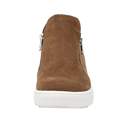 CUSHIONAIRE Women's Hart Hidden Wedge Sneaker +Wide Width Available, Cognac, 11