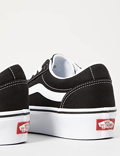Vans Women’s Ward Platform Canvas Low-Top Sneakers, Black ((Canvas) Black/White 187), 4.5 UK