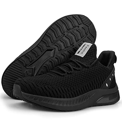 Feethit Women Tennis Running Shoes Walking Shoes Lightweight Casual Sneakers for Travel Gym Work Woman Waitress Nurse All Black 9
