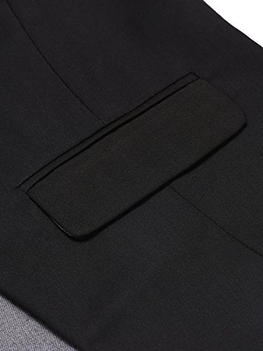 Coofandy Mens Formal Fashion Layered Vest Waistcoat Dress Vest, Black, Medium
