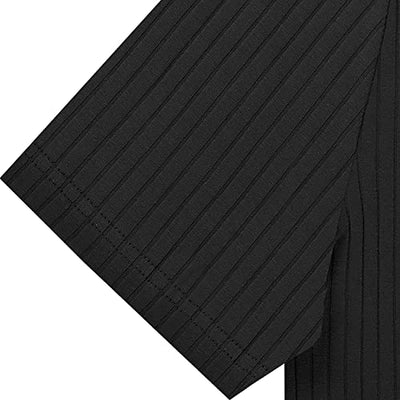 Gnvviwl Men's Muscle V Neck Polo Shirts Slim Fit Short Sleeve Cotton Golf T-Shirts Ribbed Knit Soft Tees Black
