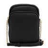 FashionPuzzle Multi Pocket PU Leather Casual Medium Crossbody Bag with Adjustable Strap (Black)
