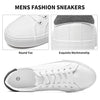 FRACORA Mens Canvas Shoes White Black Sneakers Low Top Lace Up Casual Shoes(White, US9.5)