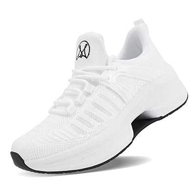 Makodax White Running Shoes for Women Mesh Breathable Sneakers Lightweight Fashion Sports Athletic Walking Shoes,White,US 5.5