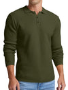 Sailwind Men's Knit Polo Sweater Long Sleeve Polo Shirts Lightweight Fashion Casual Pullover Sweater Army Green