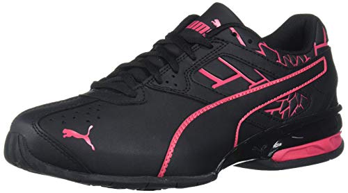 PUMA Women's TAZON 6 GRAPHIC Cross Training Sneaker, Puma Black-Nrgy Rose, 7.5