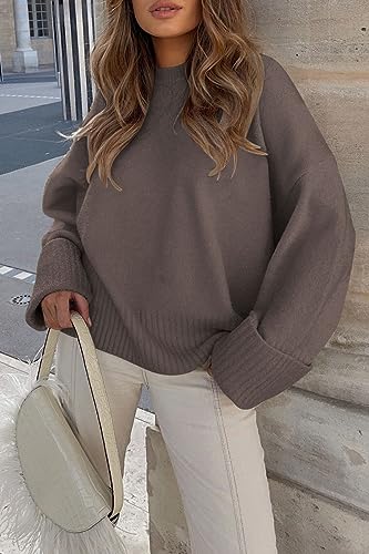 LILLUSORY Women's Fall Fashion 2023 Oversized Sweaters Tunic Tops Pullover Trendy Chunky Knitted Clothes Wear with Leggings