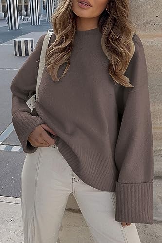 LILLUSORY Women's Fall Fashion 2023 Oversized Sweaters Tunic Tops Pullover Trendy Chunky Knitted Clothes Wear with Leggings