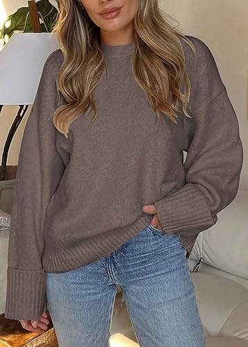 LILLUSORY Women's Fall Fashion 2023 Oversized Sweaters Tunic Tops Pullover Trendy Chunky Knitted Clothes Wear with Leggings