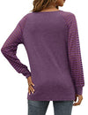 WEESO Casual Blouses for Women Fashion 2023 Dressy Sheer Striped Long Sleeve Tops XXL,Ash Purple