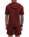 COOFANDY Men's Hoodie Short Sets 2 Piece Short Sleeve Hooded T Shirts and Shorts Fashion Casual Tracksuit Summer Outfits