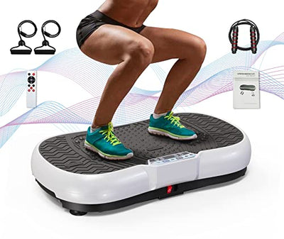 Vibration Plate Exercise Machine with Bluetooth Speaker, 10 Modes Whole Body Shape Vibration Platform Machine with Jump Rope for Weight Loss Fitness, 99 Levels Home Gym Equipment Workout Machine