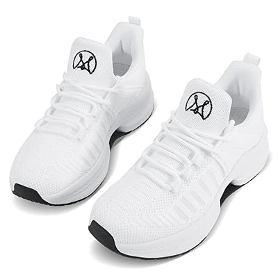 Makodax White Running Shoes for Women Mesh Breathable Sneakers Lightweight Fashion Sports Athletic Walking Shoes,White,US 5.5