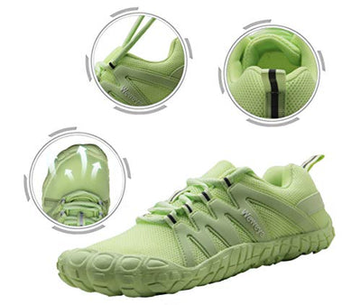 Minimalist Running Shoes for Women Barefoot Shoes Female Ladies Breathable Lightweight Climbing Wide Toe Box Sneakers Green US Size 6 6.5
