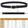 VONMELLI 3 Pack Women's Leather Belts for Jeans Pants Fashion Gold Buckle Ladies Dress Belt Black Brown Beige M
