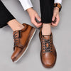 Men's Casual Oxford Dressy Sneaker Shoe Genuine Leather Fashion Casual Walking Shoes for Men Zapatos de Cuero Casuales para Hombres Brown 10.5