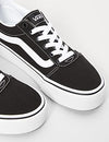 Vans Women’s Ward Platform Canvas Low-Top Sneakers, Black ((Canvas) Black/White 187), 4.5 UK