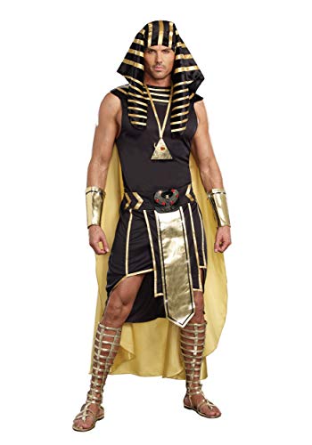 Dreamgirl Mens S Tut King Of Egypt Adult Fashion Costume, Black/Gold, Large US