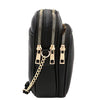 FashionPuzzle Multi Pocket PU Leather Casual Medium Crossbody Bag with Adjustable Strap (Black)