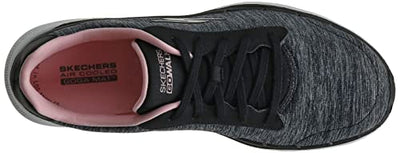 Skechers Women's GO Walk 6-Magic Melody Sneaker, Black/Pink, 8