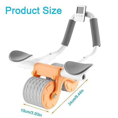 2023 New Ab Roller Wheel with Knee Mat &Timer, Automatic Rebound Abdominal Wheel, Ab Abdominal Exercise Roller with Elbow Support, Abs Workout Equipment Ab Exercise Roller for Women Men.