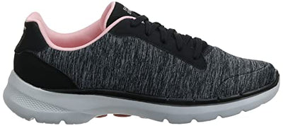 Skechers Women's GO Walk 6-Magic Melody Sneaker, Black/Pink, 8