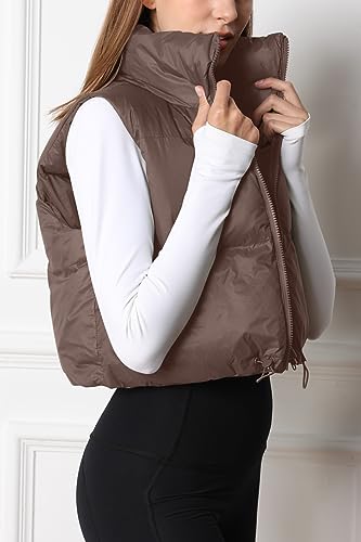 AUTOMET Women's Cropped Puffer Vest Winter Lightweight Sleeveless Warm Outerwear Vests Padded Gilet Jackets Coats Winter Fashion 2023