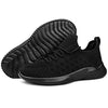 Feethit Womens Slip On Walking Shoes Non Slip Running Shoes Breathable Workout Shoes Lightweight Gym Sneakers All Black Size 8