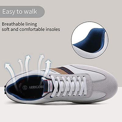 AX BOXING Mens Casual Shoes Fashion Sneakers Breathable Comfort Walking Shoes for Male(Navy Blue, Numeric_10_Point_5)