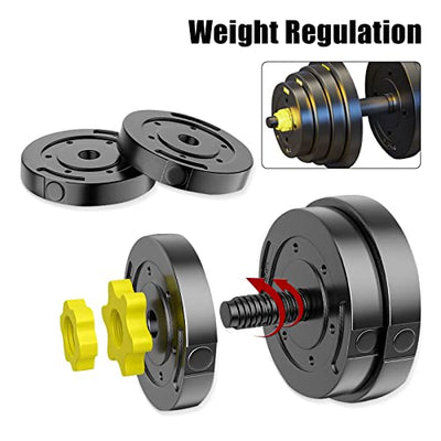 Adjustable-Dumbbells-Set,40lbs Free Weights Set with Connector,Fitness Exercises for Home Gym Suitable Men/Women,Yellow